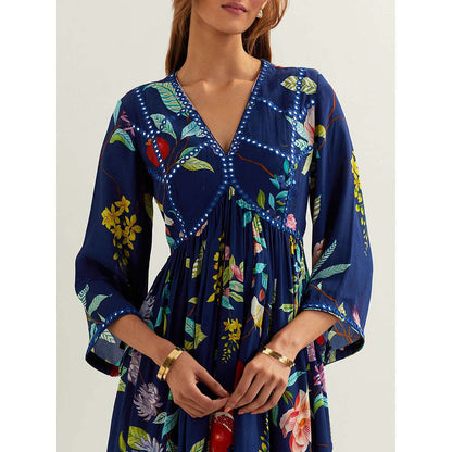 Label Earthen Blue Irena Kurta with Pant (Set of 2)