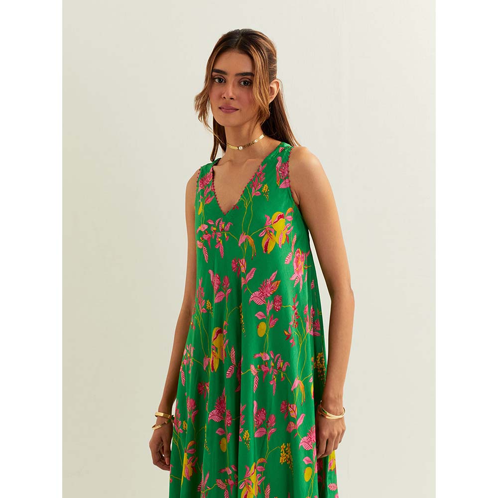 Label Earthen Green Oba Kurta with Pant (Set of 2)