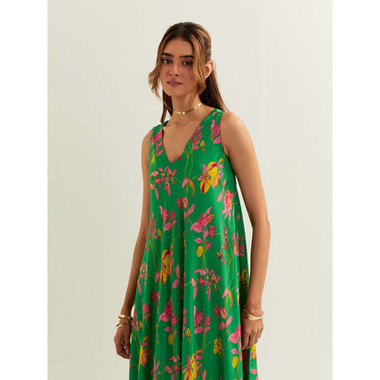 Label Earthen Green Oba Kurta with Pant (Set of 2)
