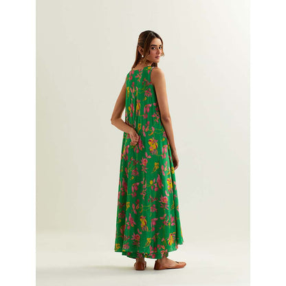 Label Earthen Green Oba Kurta with Pant (Set of 2)