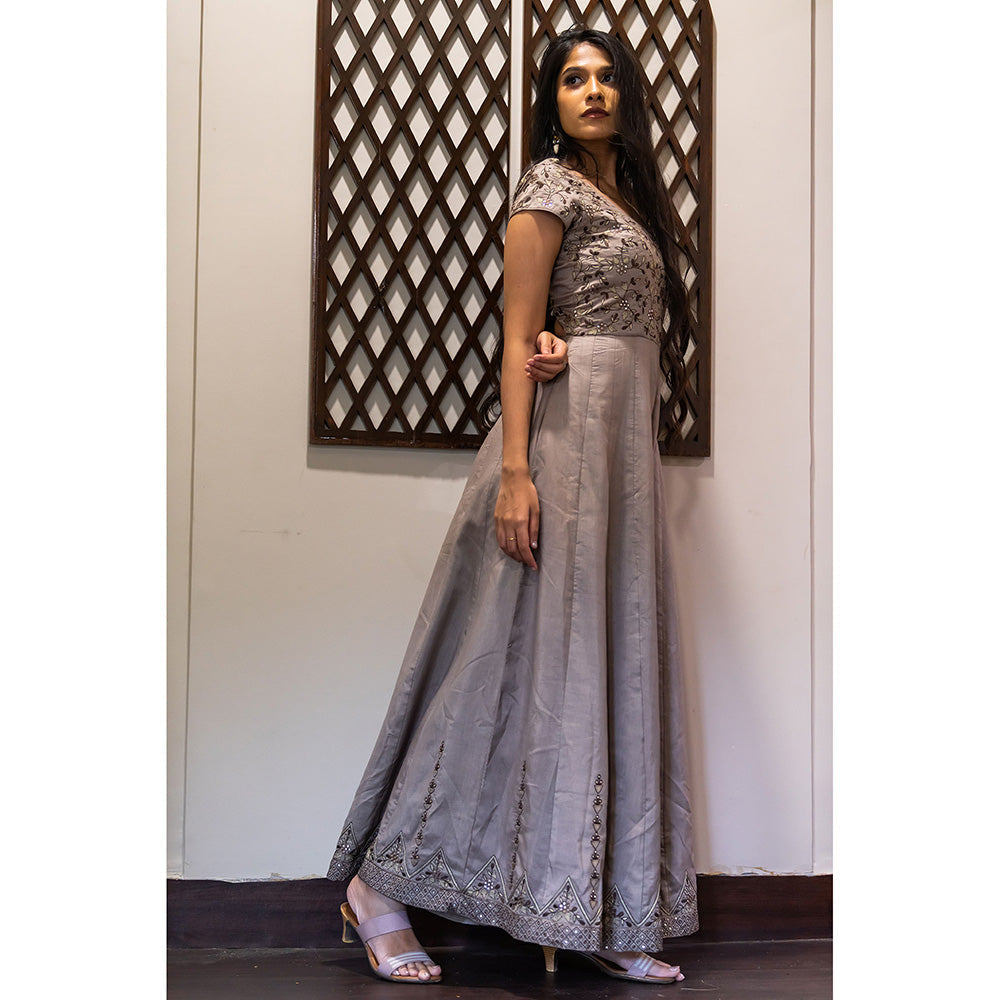 LABEL KIARSH Peanut Brown Embellished Jumpsuit