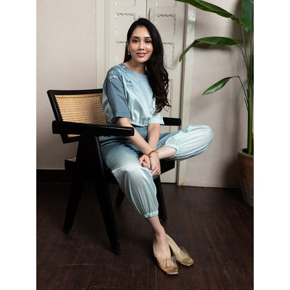 LABEL KIARSH Ombre Ocean Blue Co-Ord (Set of 2)