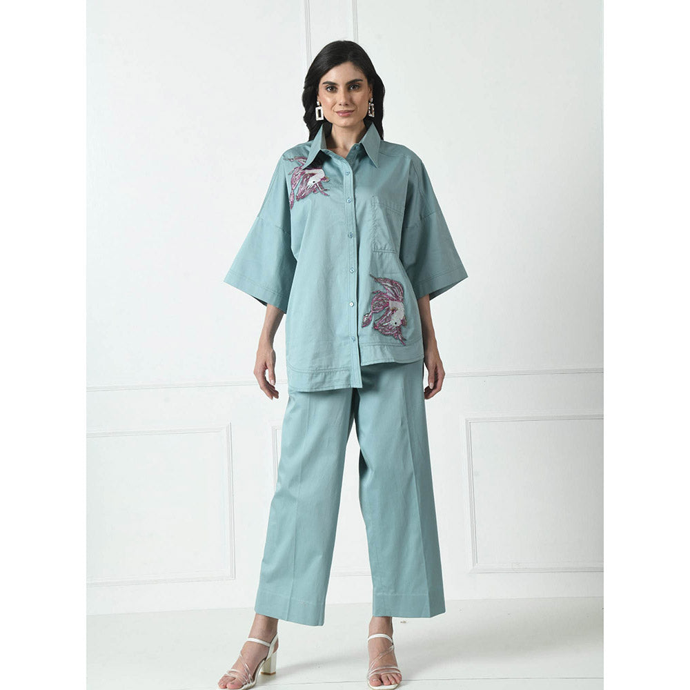 Sunanta Madaan Blue Luxury Cotton Co-Ord (Set of 2)