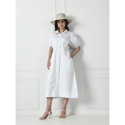 Sunanta Madaan Luxury Cotton Dress In White Colour
