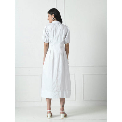 Sunanta Madaan Luxury Cotton Dress In White Colour