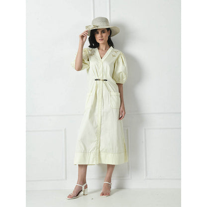 Sunanta Madaan Off White Dress with Hand Embroidery