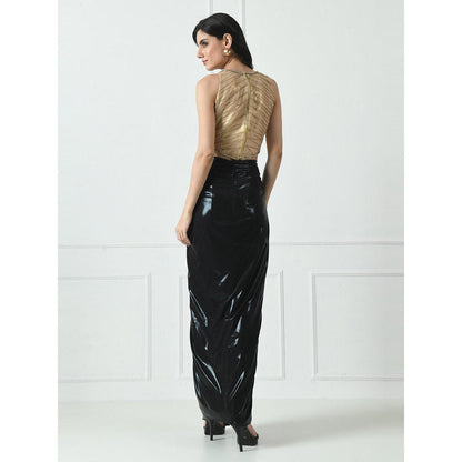 Sunanta Madaan Black Indo Western Skirt with Crop Top (Set of 2)