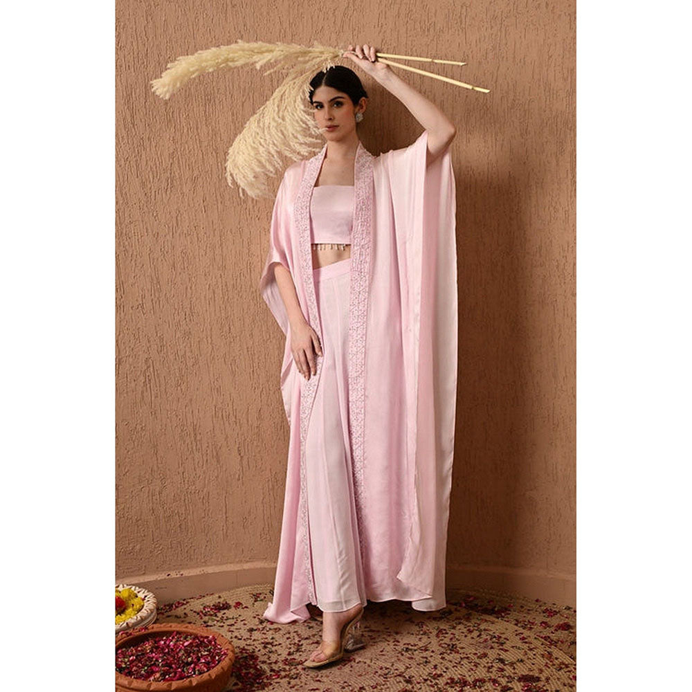Sunanta Madaan Pink Indo Western Palazzo with Top and Cape