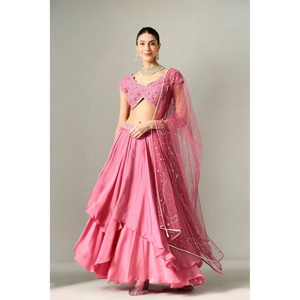 Sunanta Madaan Mauve Lehenga with Blouse and Dupatta