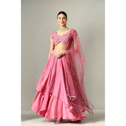 Sunanta Madaan Mauve Lehenga with Blouse and Dupatta