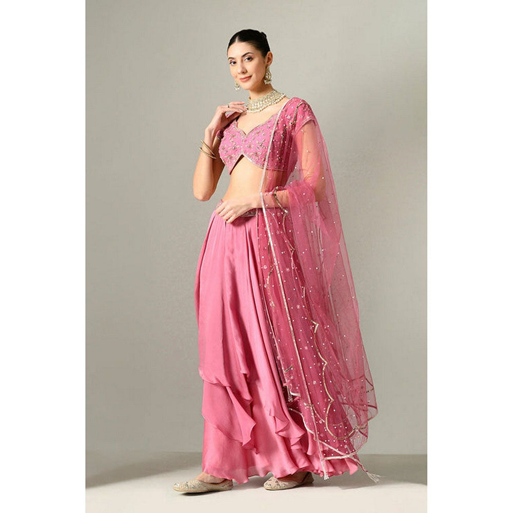 Sunanta Madaan Mauve Lehenga with Blouse and Dupatta