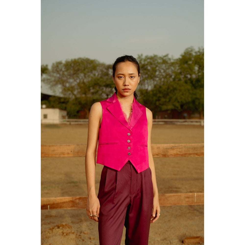 LABEL RAASA Zale Waist Coat Pink