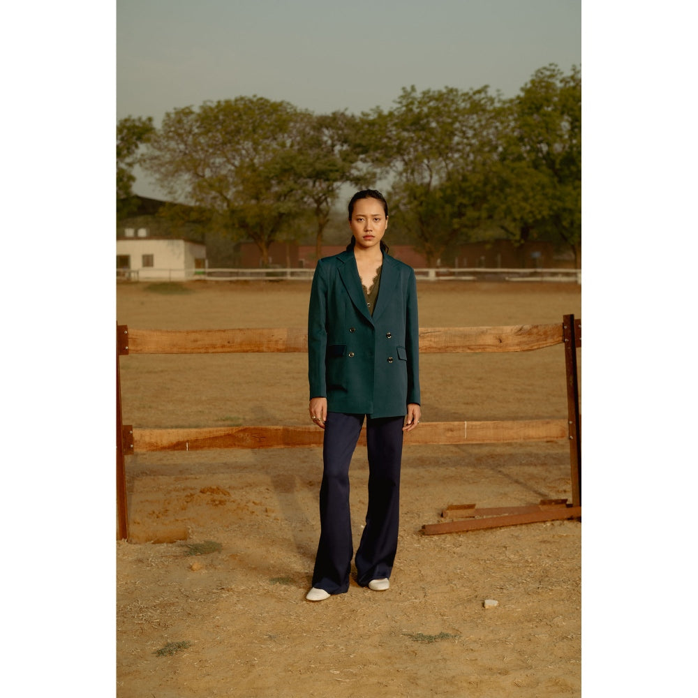LABEL RAASA Green Bay Blazer with Pant (Set of 2)