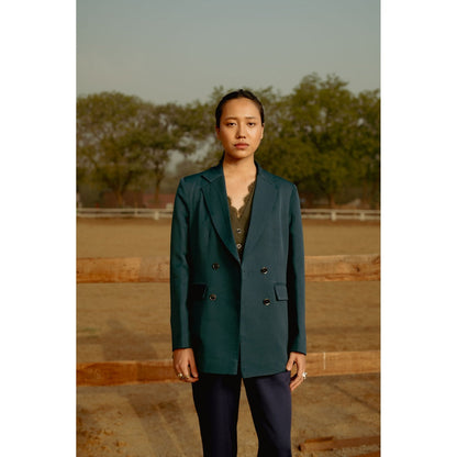 LABEL RAASA Green Bay Blazer with Pant (Set of 2)
