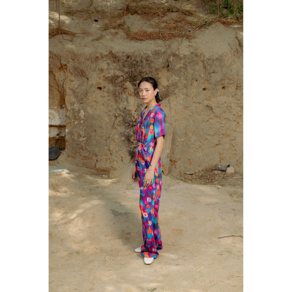 LABEL RAASA Multi-Colour Luna Jumpsuit with Belt (Set of 2)