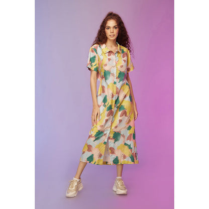 Label SOUS Multi-Colour Chill Out Long Shirt Dress