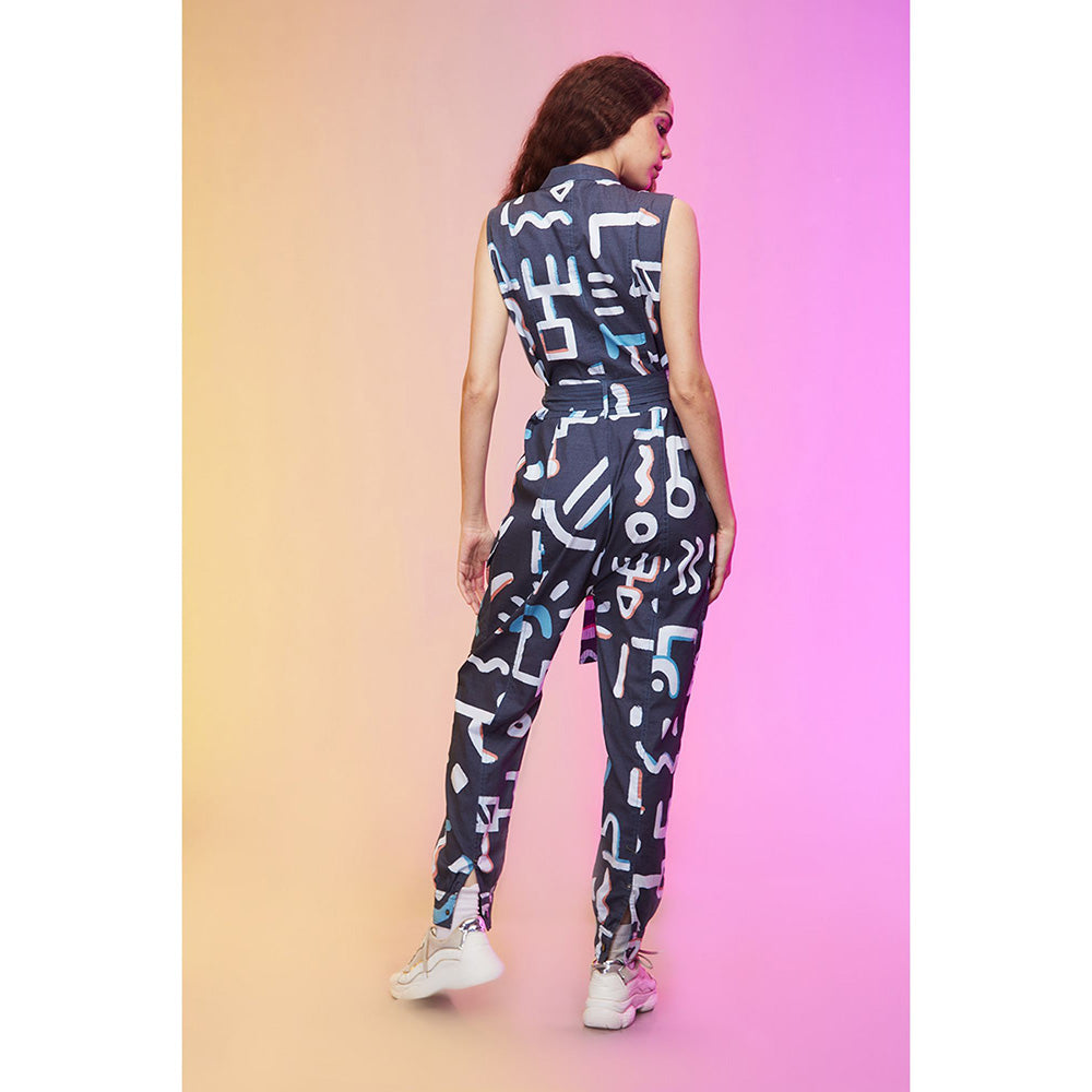 Label SOUS Blue Stellar Jumpsuit With Belt (Set of 2)
