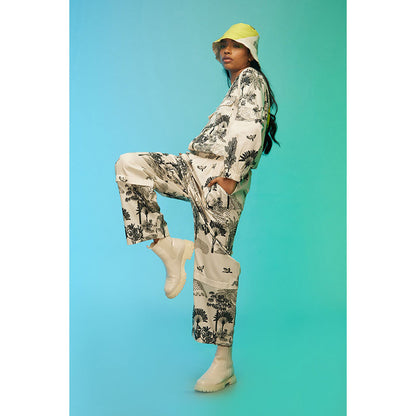 Label SOUS White Exotic Adventure Co-Ord (Set of 2)