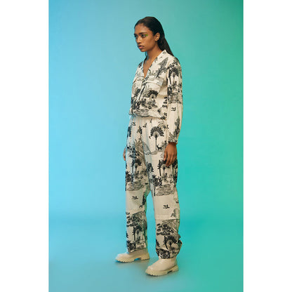 Label SOUS White Exotic Adventure Co-Ord (Set of 2)
