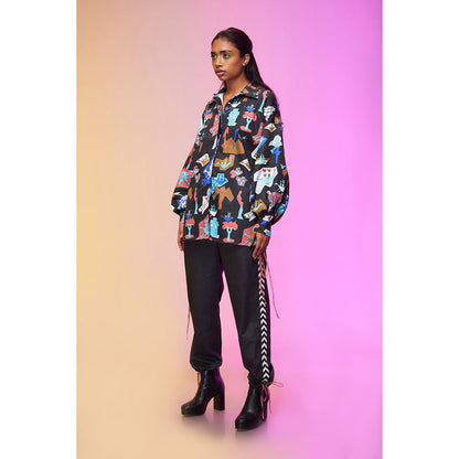 Label SOUS Black Fluttering Sparrow Co-Ord (Set of 2)