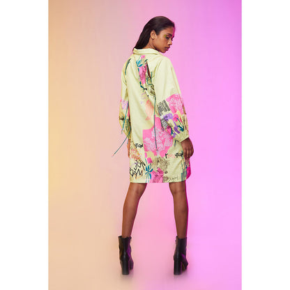 Label SOUS Yellow Street Art Dress