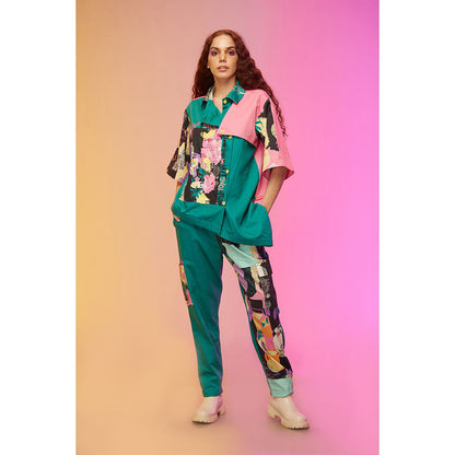 Label SOUS Green Cityscape Co-Ord (Set of 2)
