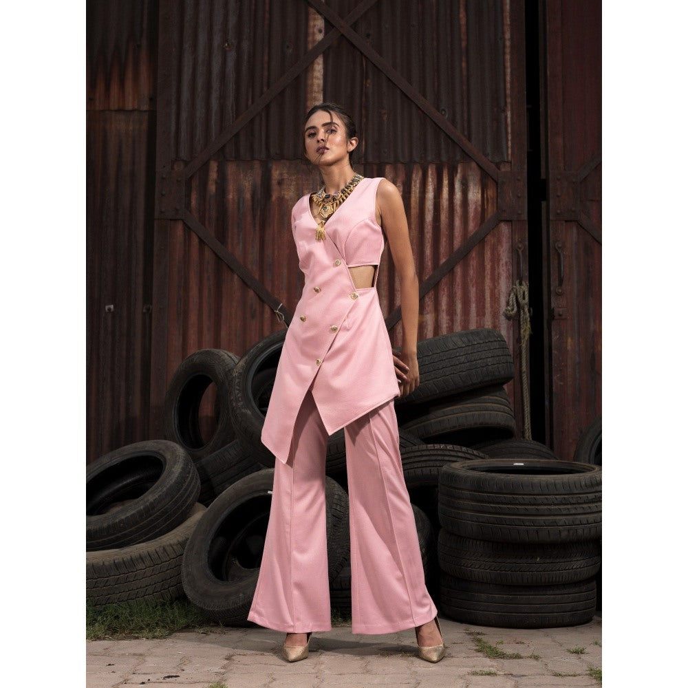Label Suravika S Pink Eye Spy Co-Ord (Set of 2)