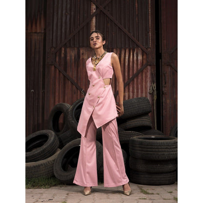 Label Suravika S Pink Eye Spy Co-Ord (Set of 2)