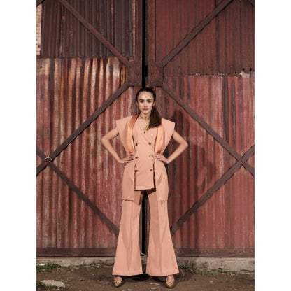 Label Suravika S Peach Macchiato Co-Ord (Set of 3)