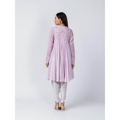 LABEL NAARITI Ziva Two-Toned Lavender Kurta with Dhoti Pant (Set of 2)