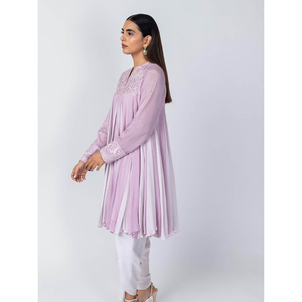 LABEL NAARITI Ziva Two-Toned Lavender Kurta with Dhoti Pant (Set of 2)