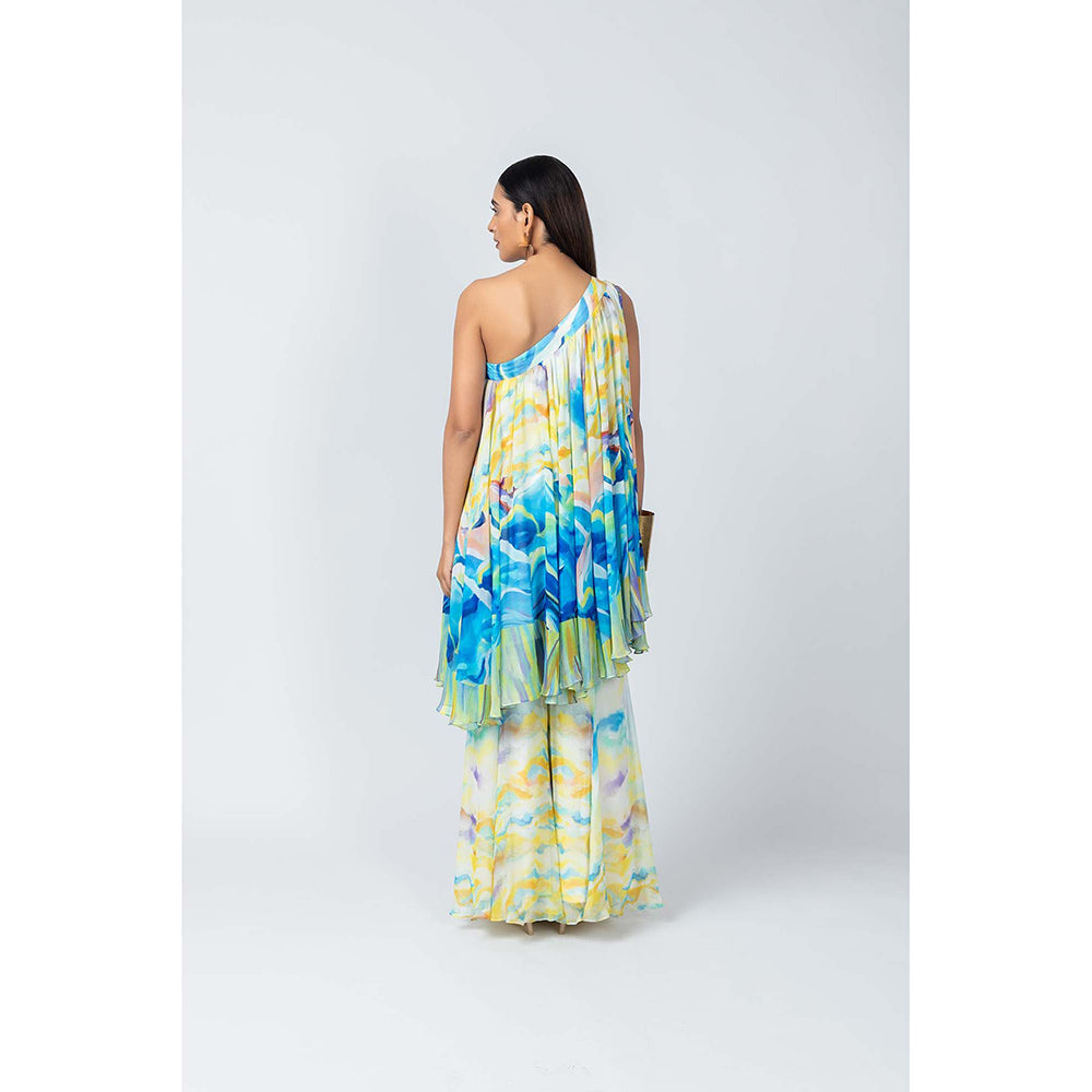 LABEL NAARITI Osheen Multi-Color Top with Sharara (Set of 2)