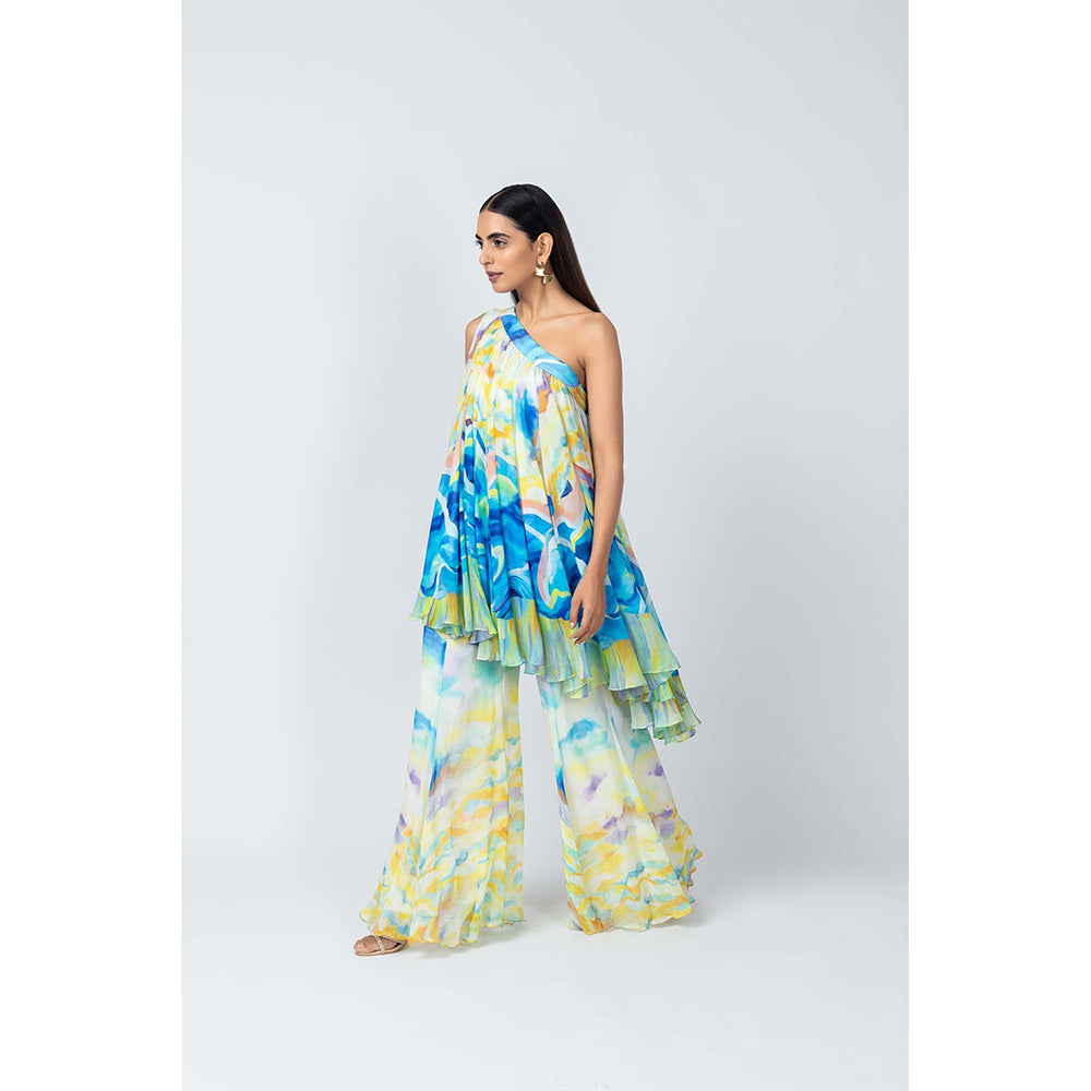 LABEL NAARITI Osheen Multi-Color Top with Sharara (Set of 2)