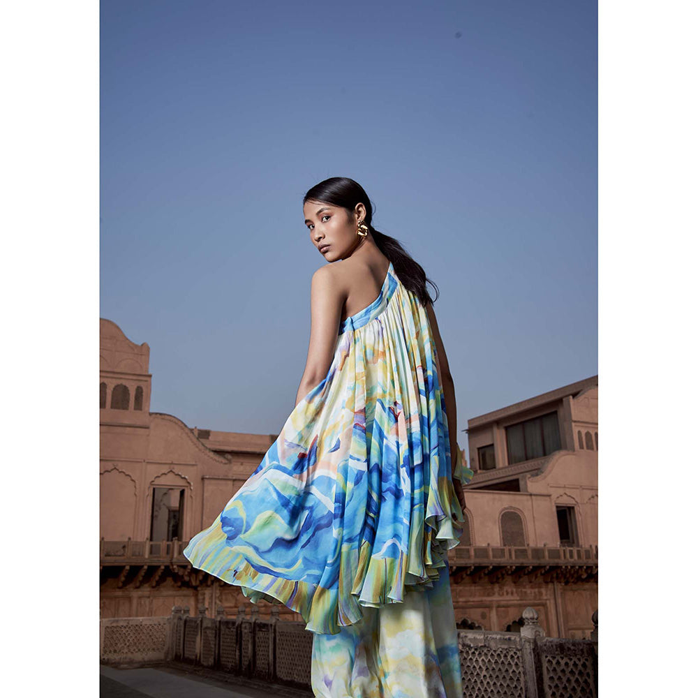LABEL NAARITI Osheen Multi-Color Top with Sharara (Set of 2)