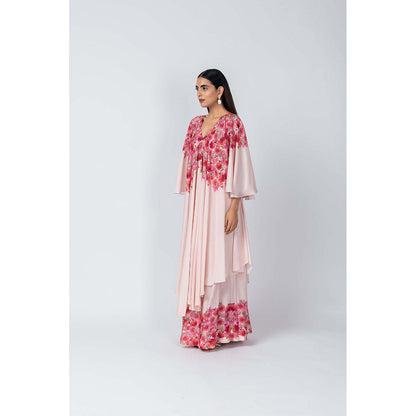 LABEL NAARITI Gul Pink Kurta, Palazzo (Set of 2)