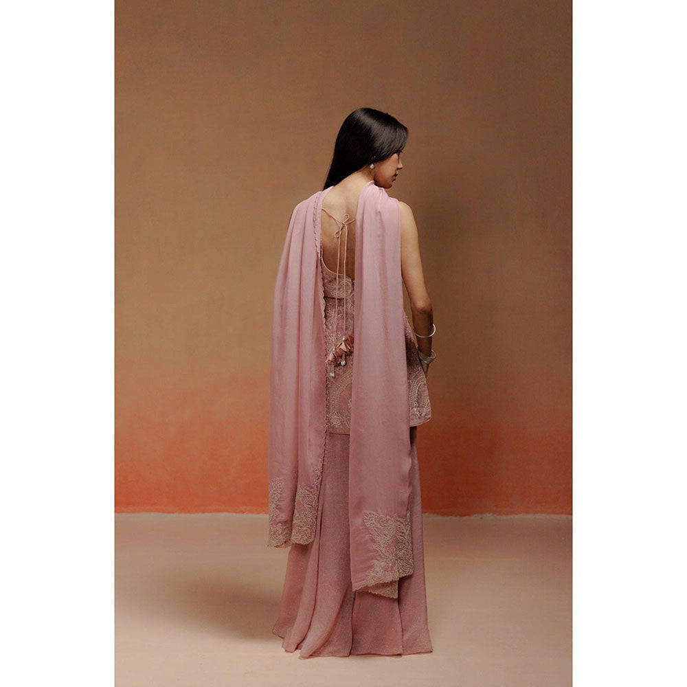 LABEL NAARITI Aalia - Pink Kurta With Sharara And Dupatta