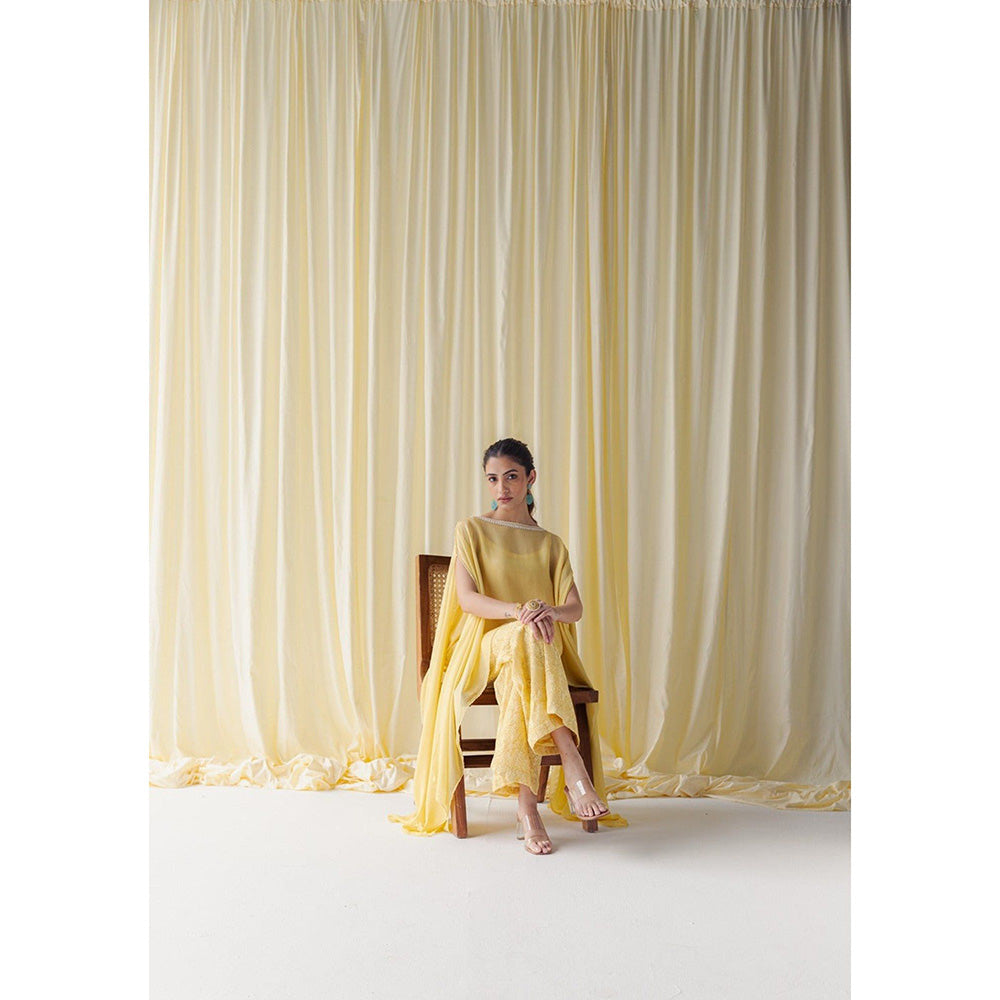 LABEL NAARITI Zerina Yellow Top with Pant