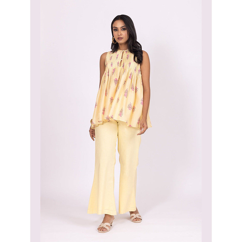 LABEL NAARITI Pakhi Yellow Top with Pant Co-Ords