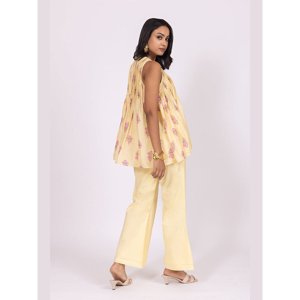 LABEL NAARITI Pakhi Yellow Top with Pant Co-Ords