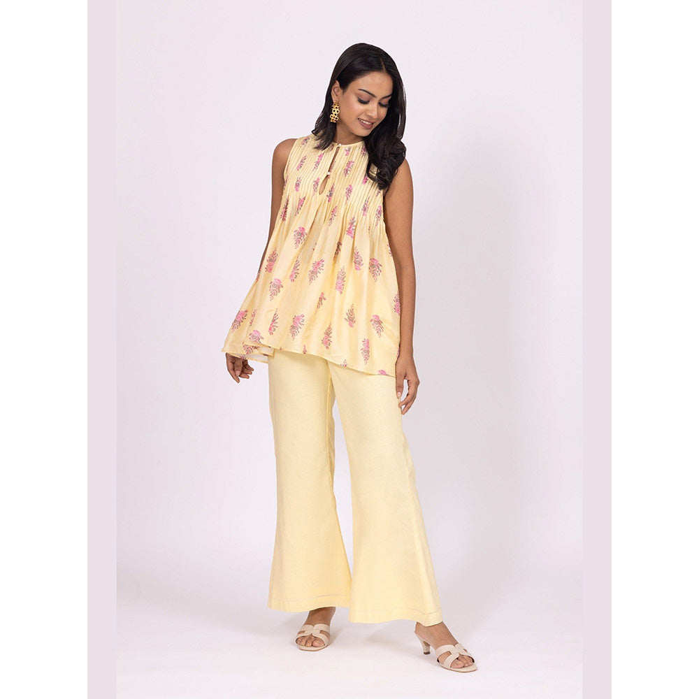 LABEL NAARITI Pakhi Yellow Top with Pant Co-Ords