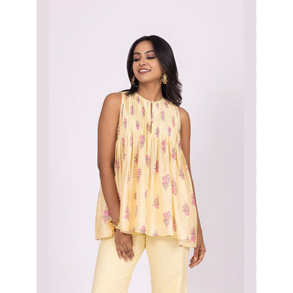 LABEL NAARITI Pakhi Yellow Top with Pant Co-Ords