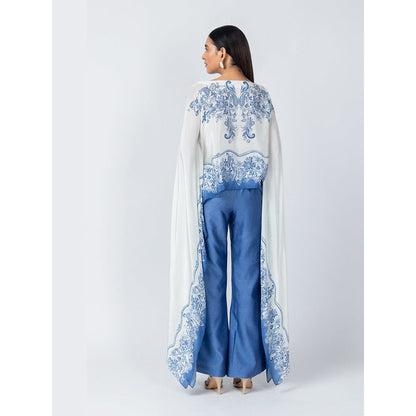 LABEL NAARITI Azure Blue Top with Palazzo