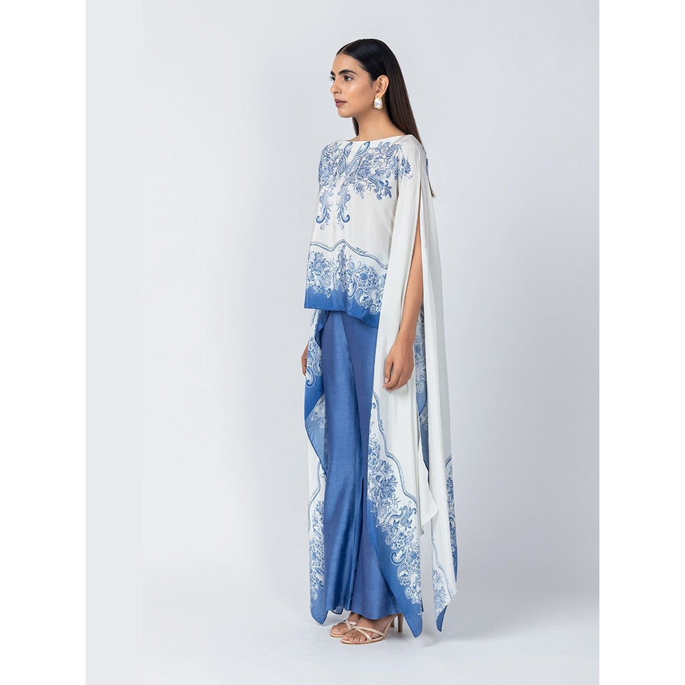 LABEL NAARITI Azure Blue Top with Palazzo