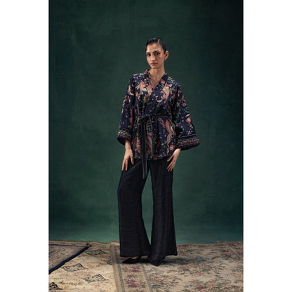 LABEL NAARITI Yasmin Black Regular Fit Co-Ord Set