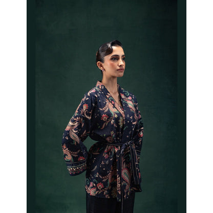 LABEL NAARITI Yasmin Black Regular Fit Co-Ord Set