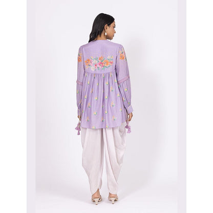LABEL NAARITI Zoya Purple Thread Work Dhoti Sets