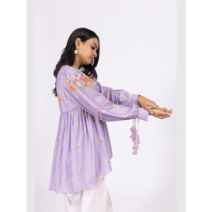 LABEL NAARITI Zoya Purple Thread Work Dhoti Sets