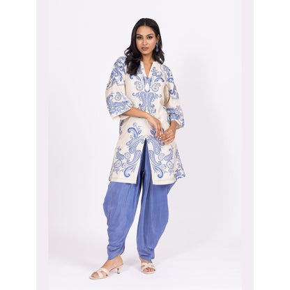 LABEL NAARITI Aza Blue Thread Work Dhoti Sets