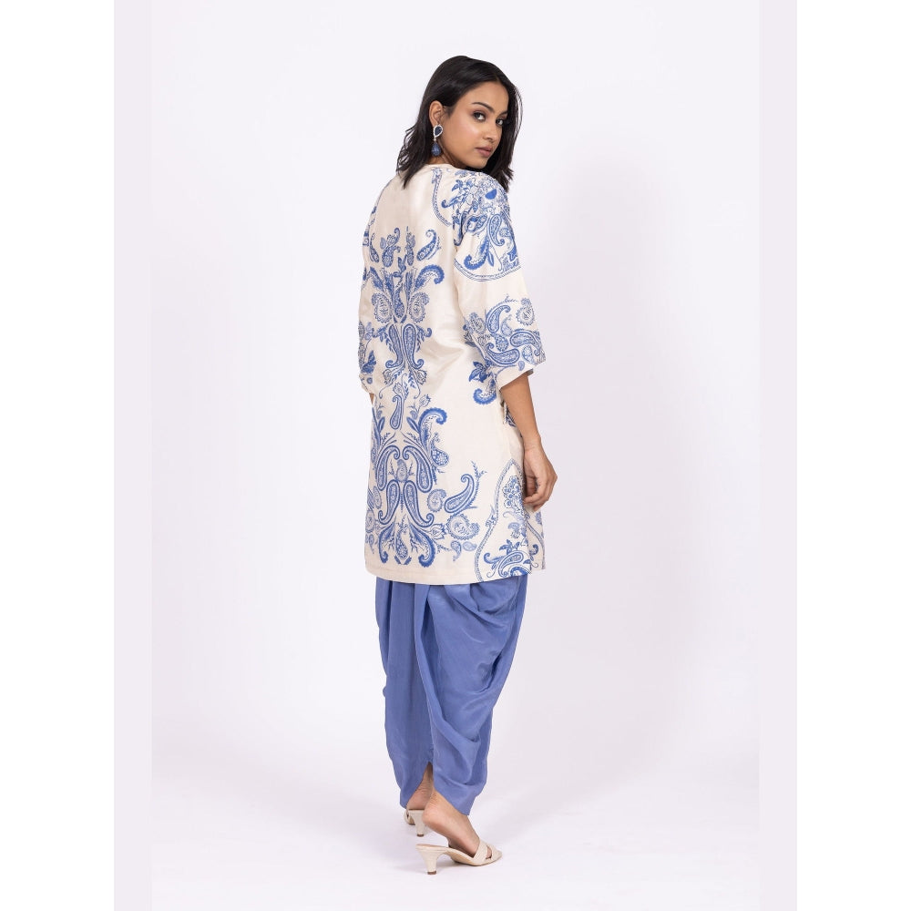 LABEL NAARITI Aza Blue Thread Work Dhoti Sets