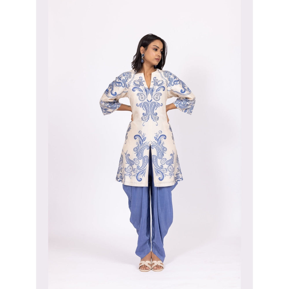 LABEL NAARITI Aza Blue Thread Work Dhoti Sets